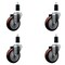 Service Caster 4'' Maroon Poly Wheel Swivel 1-3/8'' Expanding Stem Caster Set, 4PK SCC-EX20S414-PPUB-MRN-138-4 - alternate 1